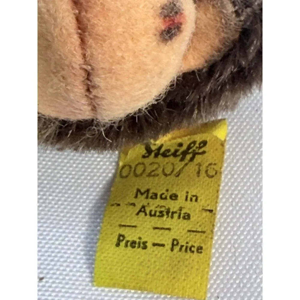 VTG Steiff Monkey Jocko Jointed Mohair Button 0020/16 Austria Germany 4.5